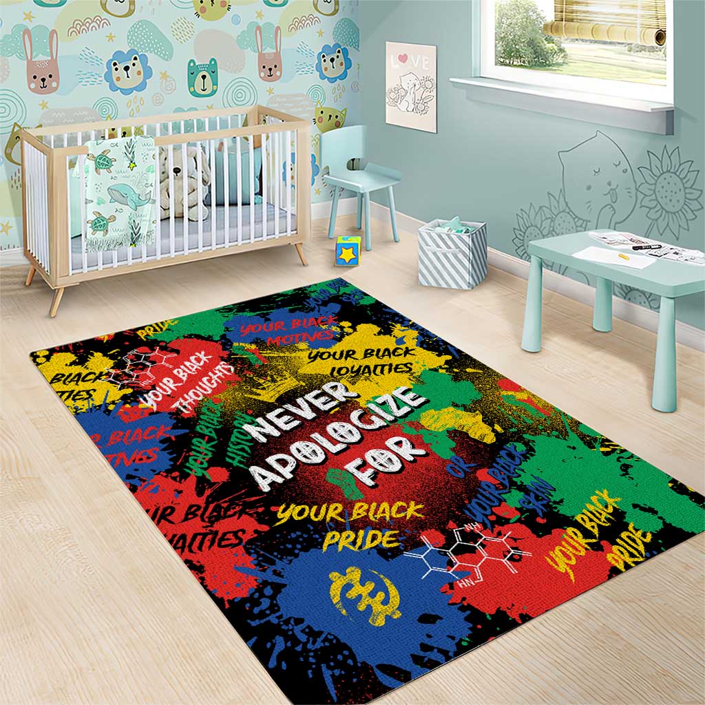 Never Apologize For Being Black Area Rug DT02