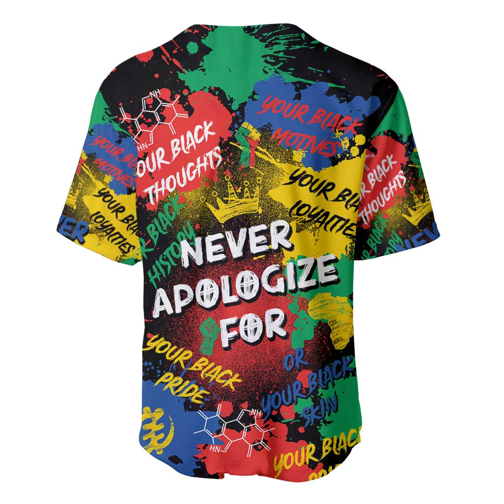 Never Apologize For Being Black Baseball Jersey DT02