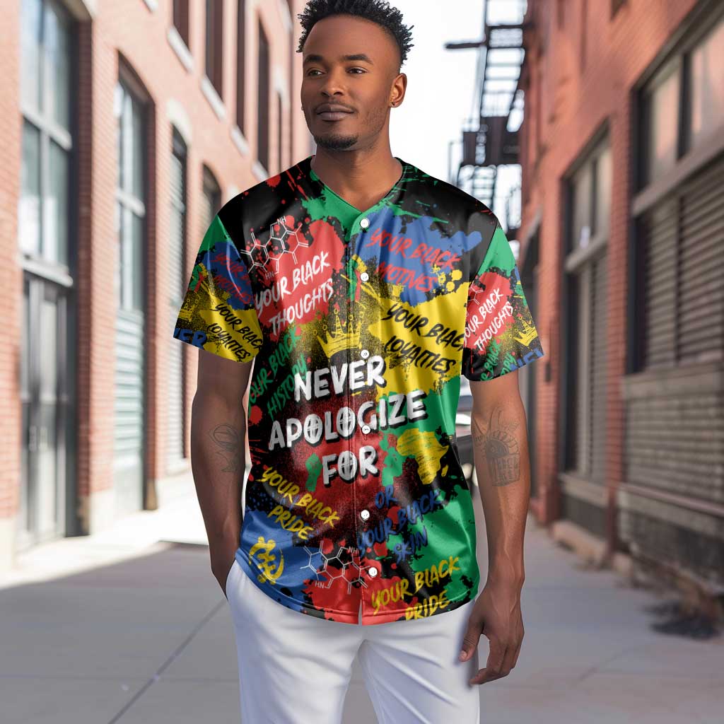 Never Apologize For Being Black Baseball Jersey DT02