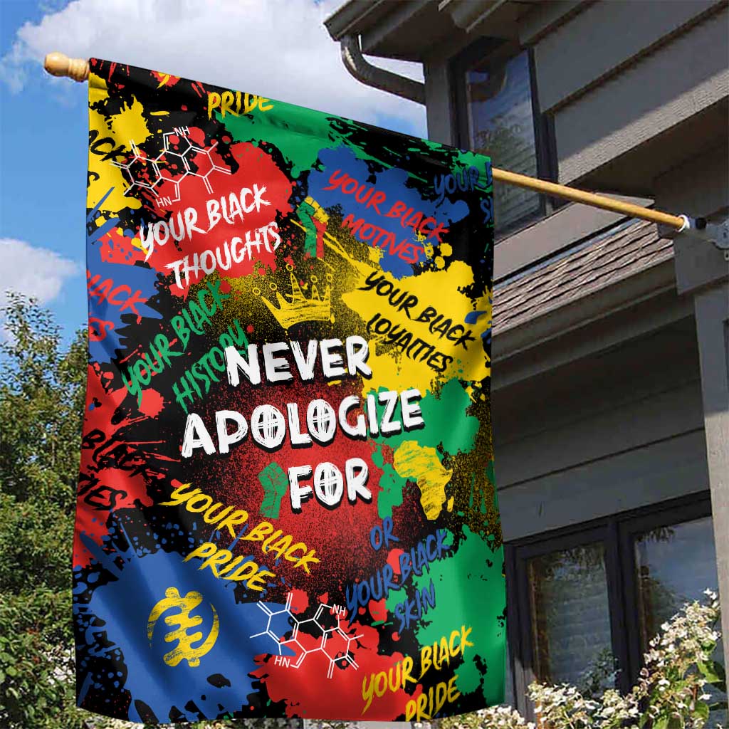 Never Apologize For Being Black Garden Flag DT02