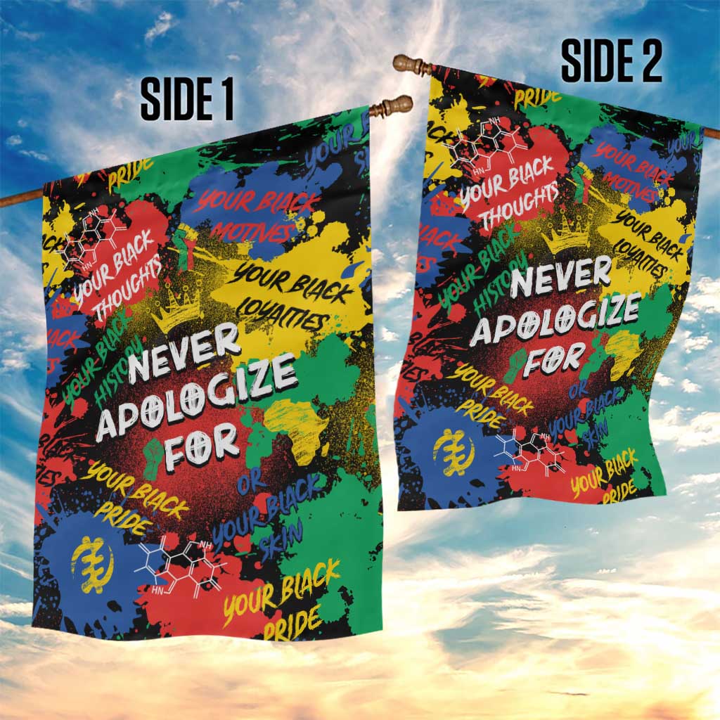 Never Apologize For Being Black Garden Flag DT02