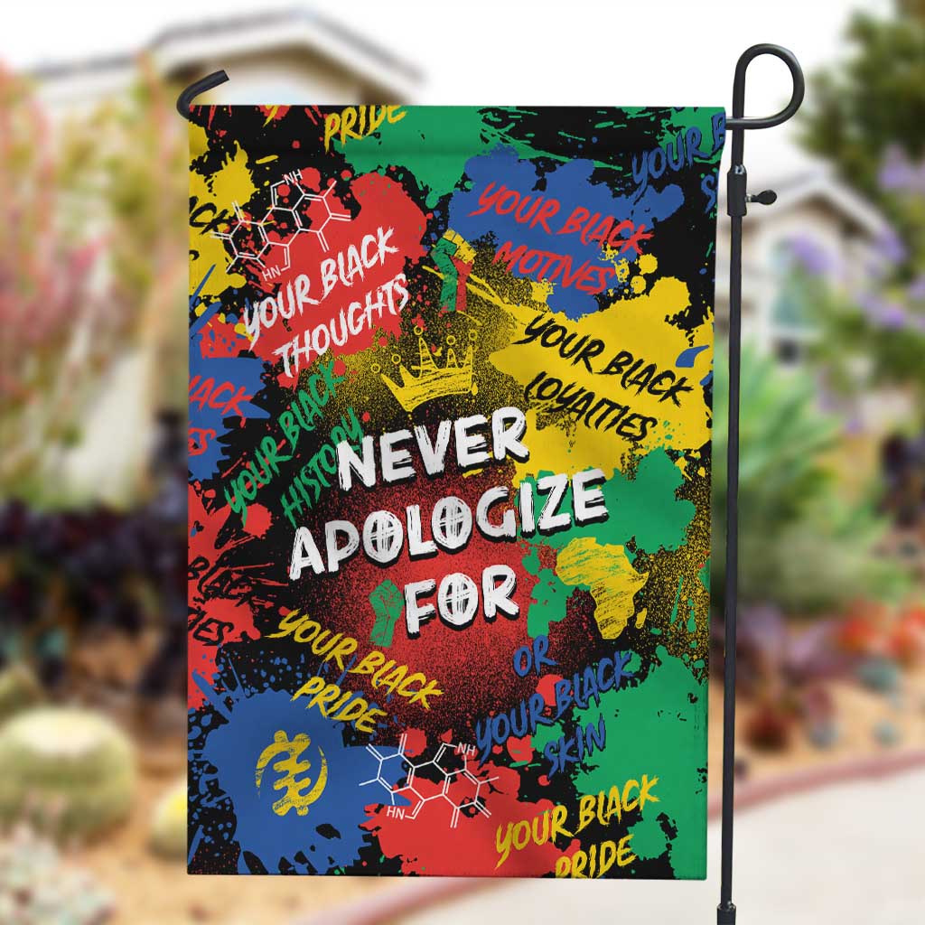 Never Apologize For Being Black Garden Flag DT02