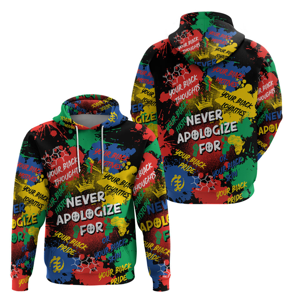Never Apologize For Being Black Hoodie DT02