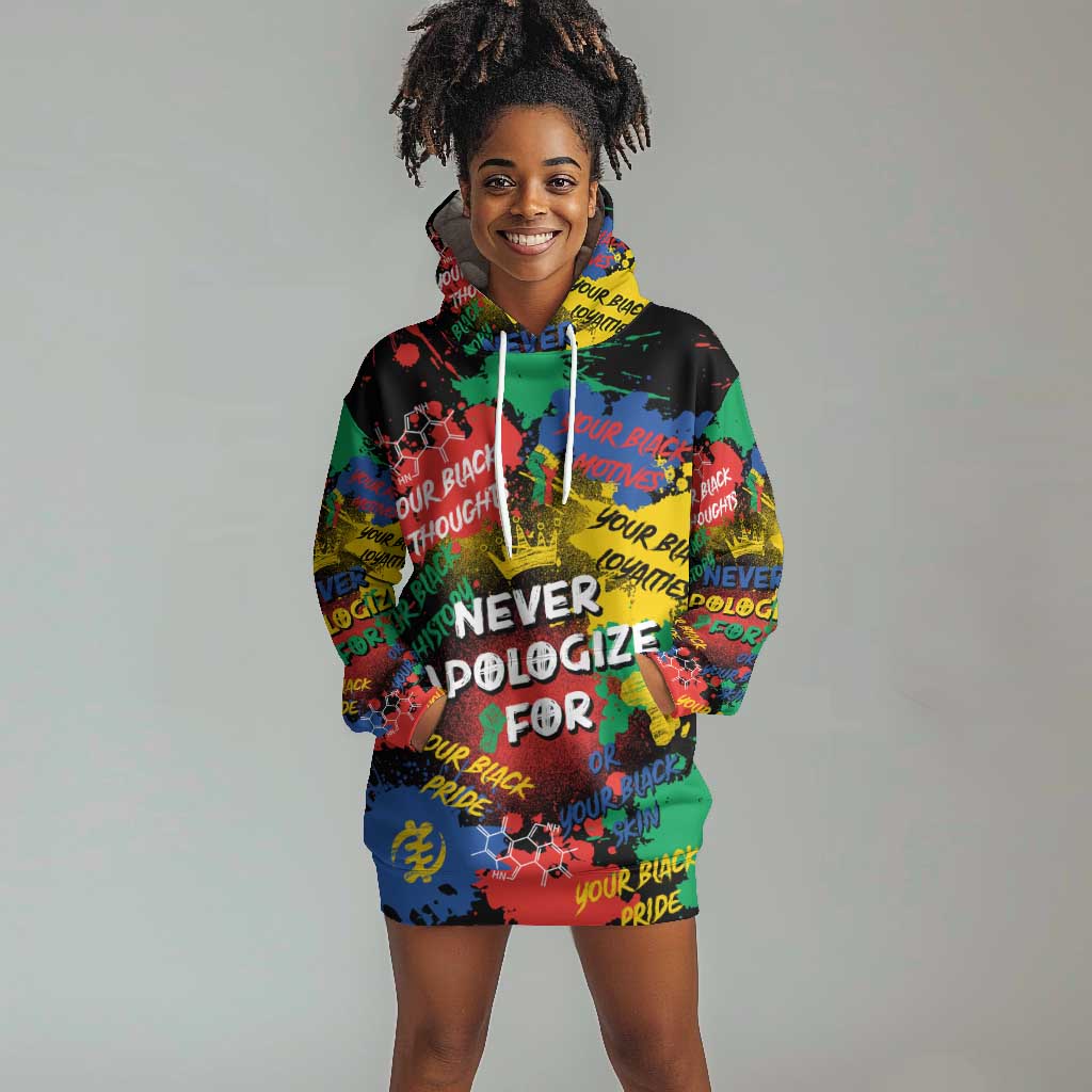 Never Apologize For Being Black Hoodie Dress DT02