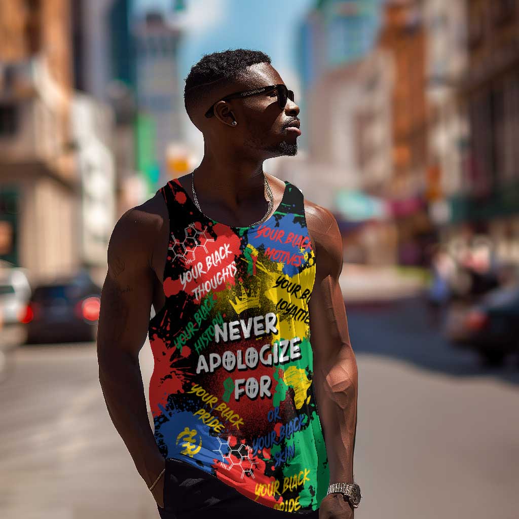 Never Apologize For Being Black Men Tank Top DT02