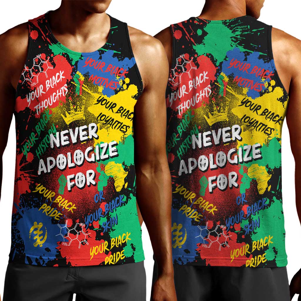 Never Apologize For Being Black Men Tank Top DT02