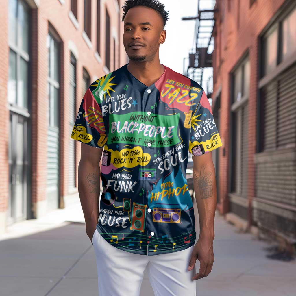 Music That Makes Us Proud African Baseball Jersey Black People DT02