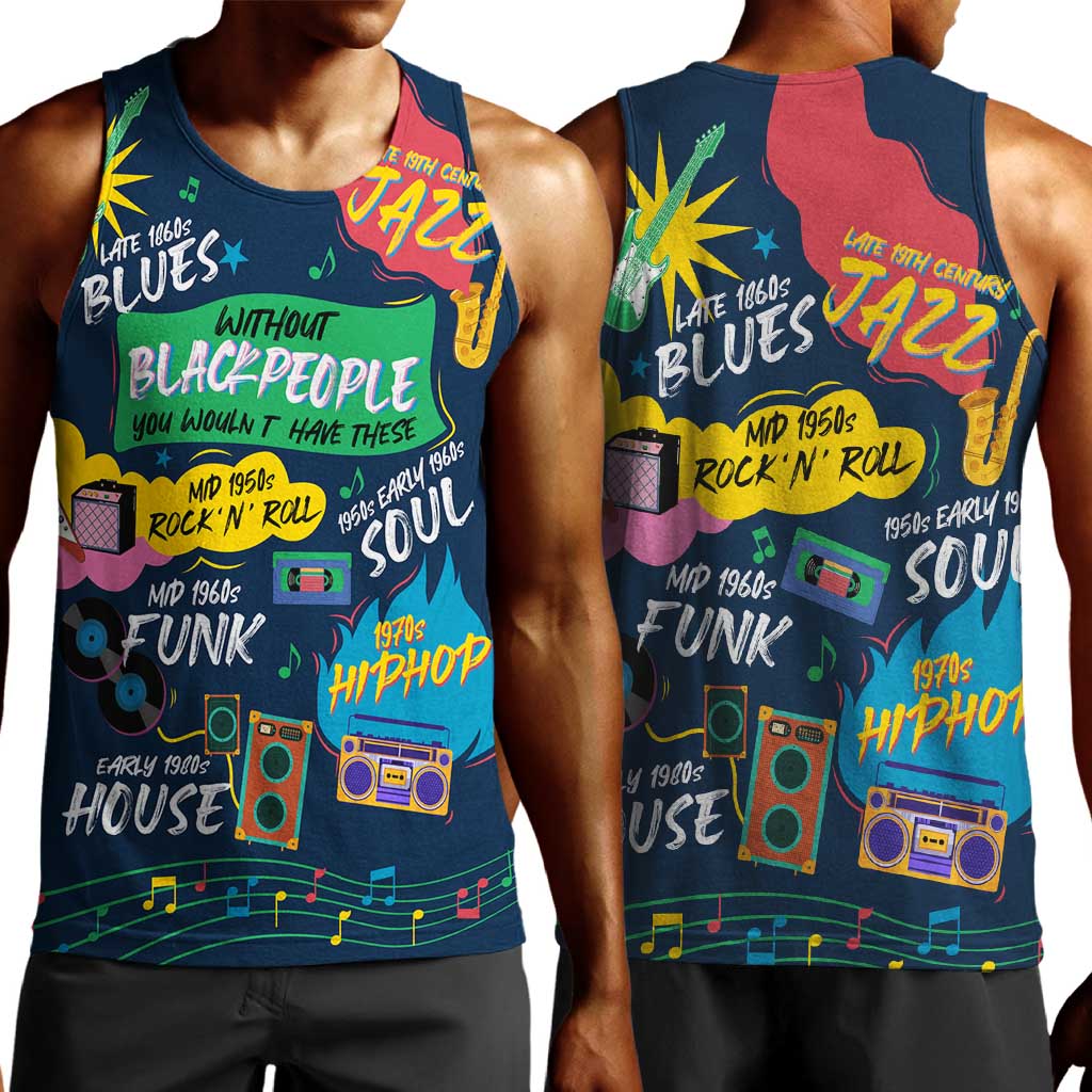 Music That Makes Us Proud African Men Tank Top Black People DT02