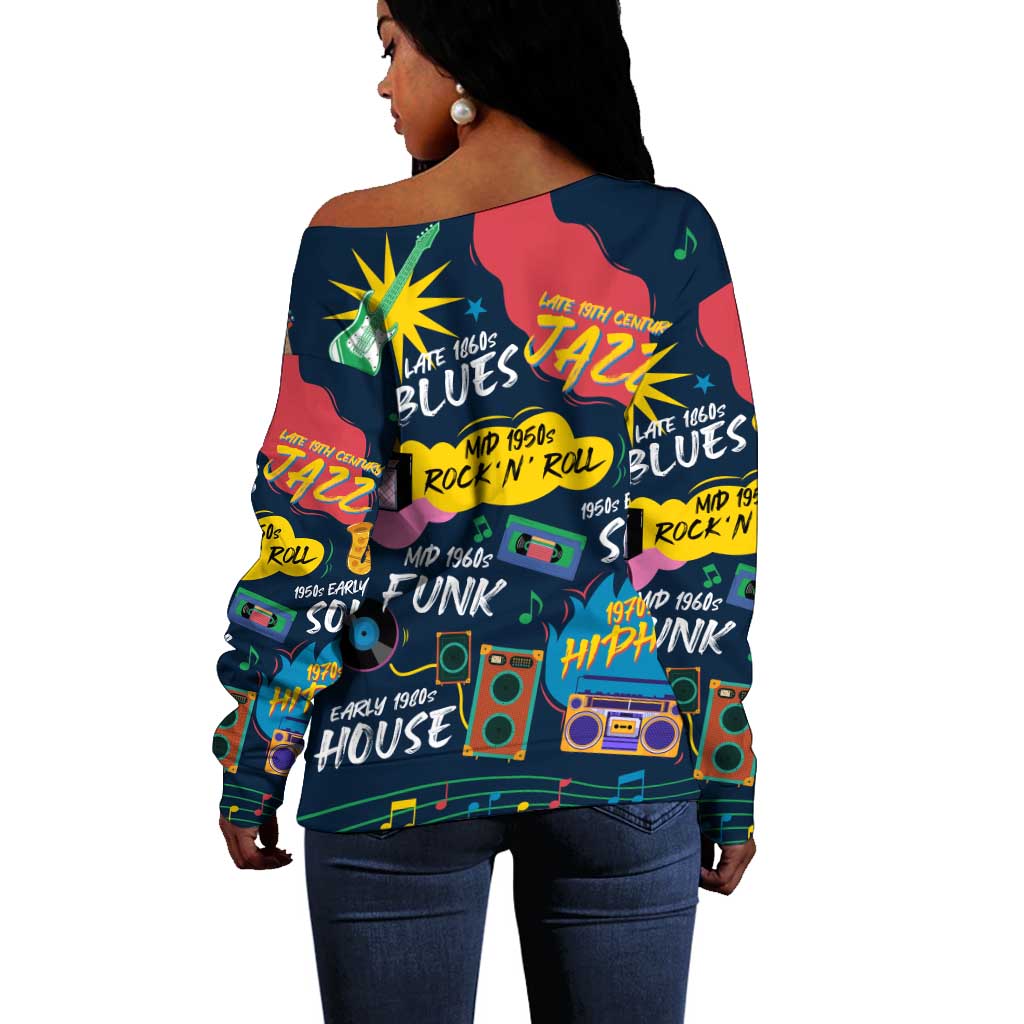 Music That Makes Us Proud African Off Shoulder Sweater Black People DT02