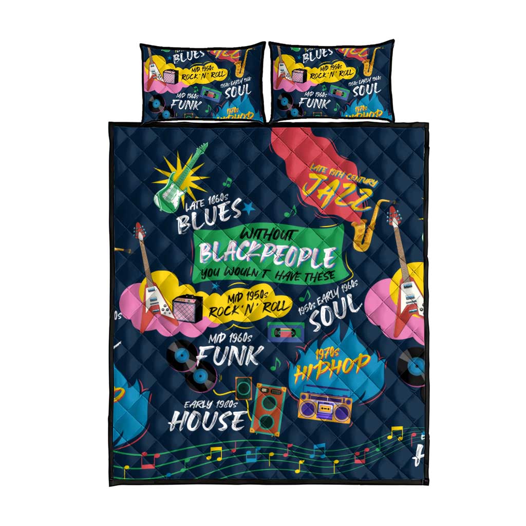 Music That Makes Us Proud African Quilt Bed Set Black People DT02