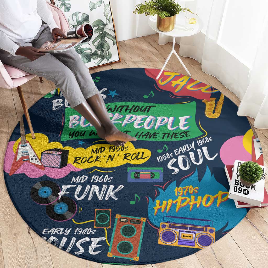 Music That Makes Us Proud African Round Carpet Black People DT02