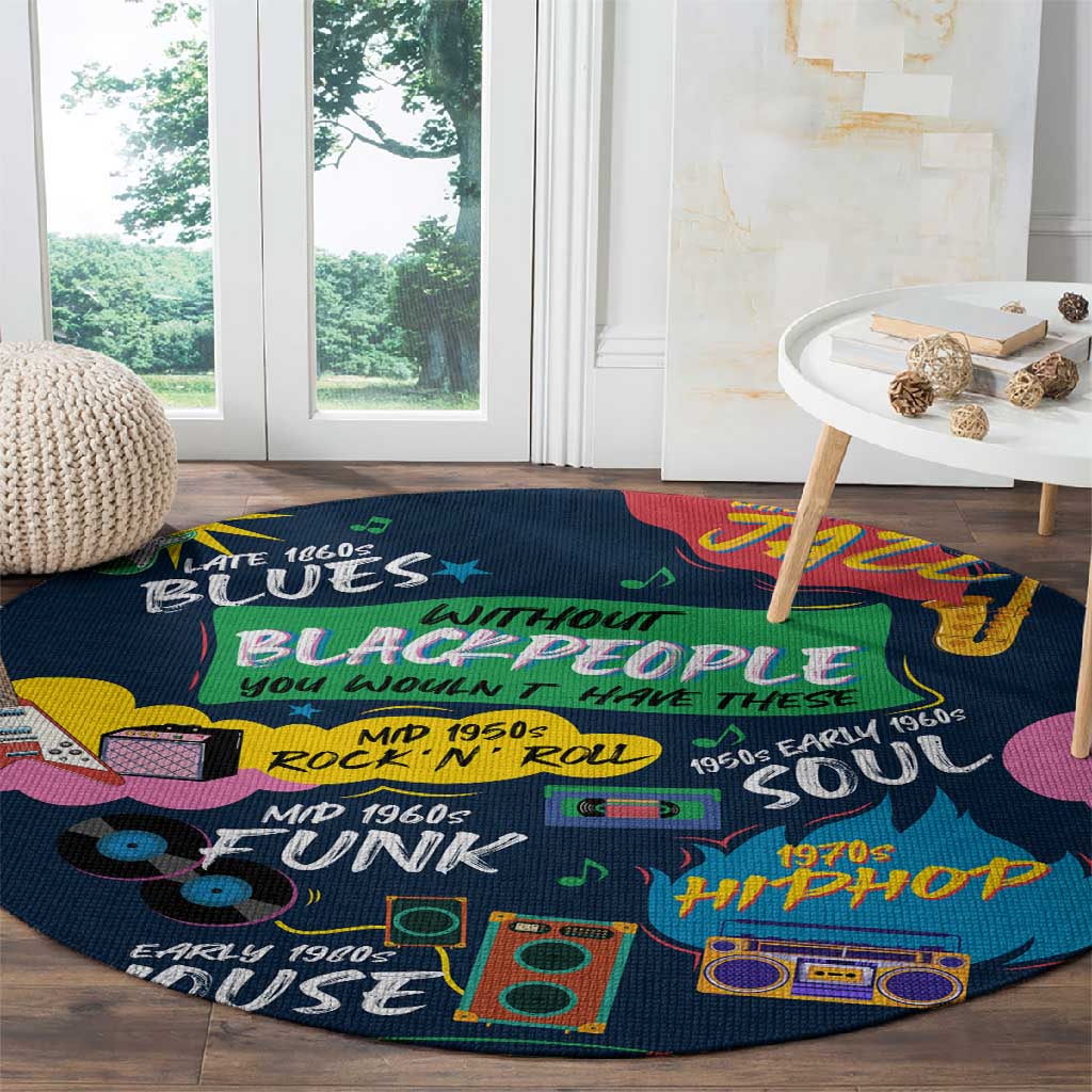 Music That Makes Us Proud African Round Carpet Black People DT02