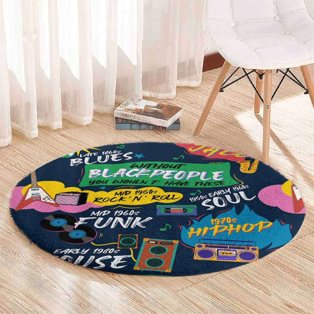 Music That Makes Us Proud African Round Carpet Black People DT02