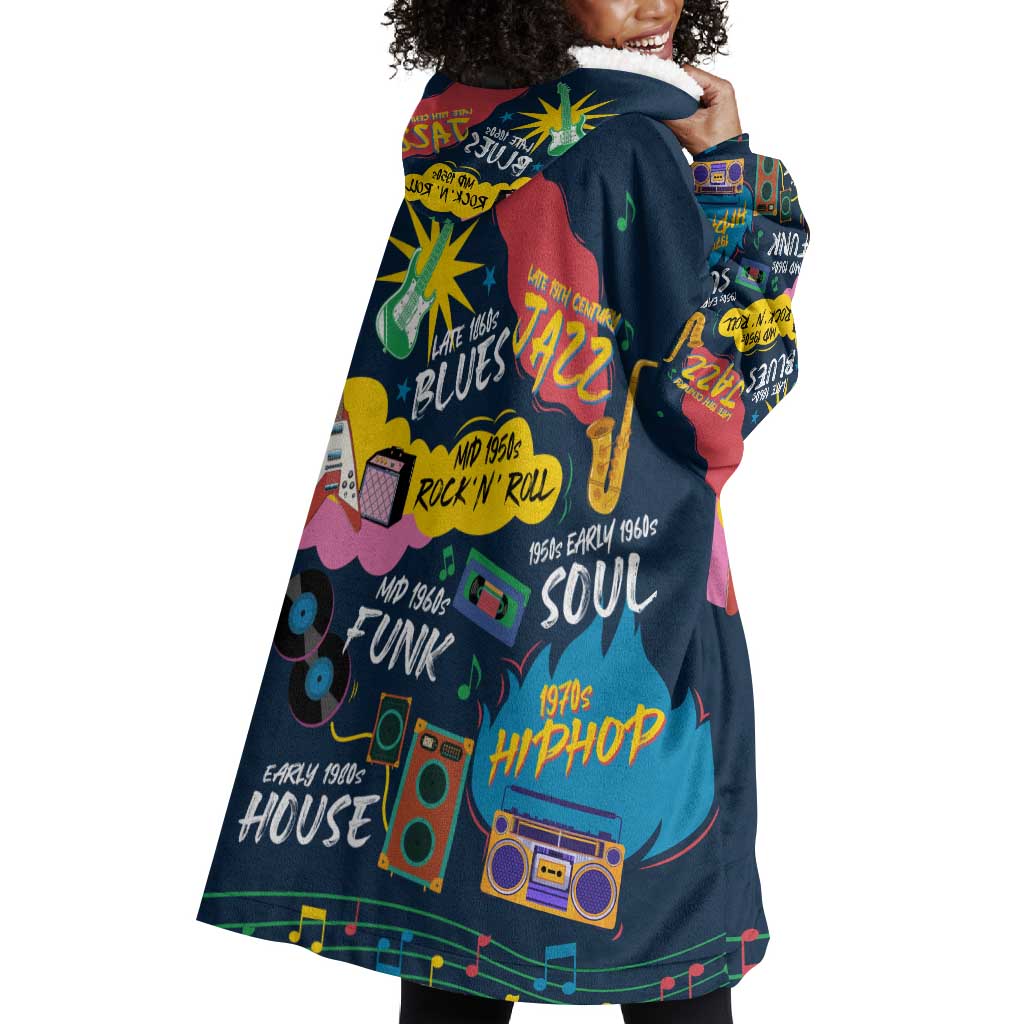 Music That Makes Us Proud African Wearable Blanket Hoodie Black People DT02