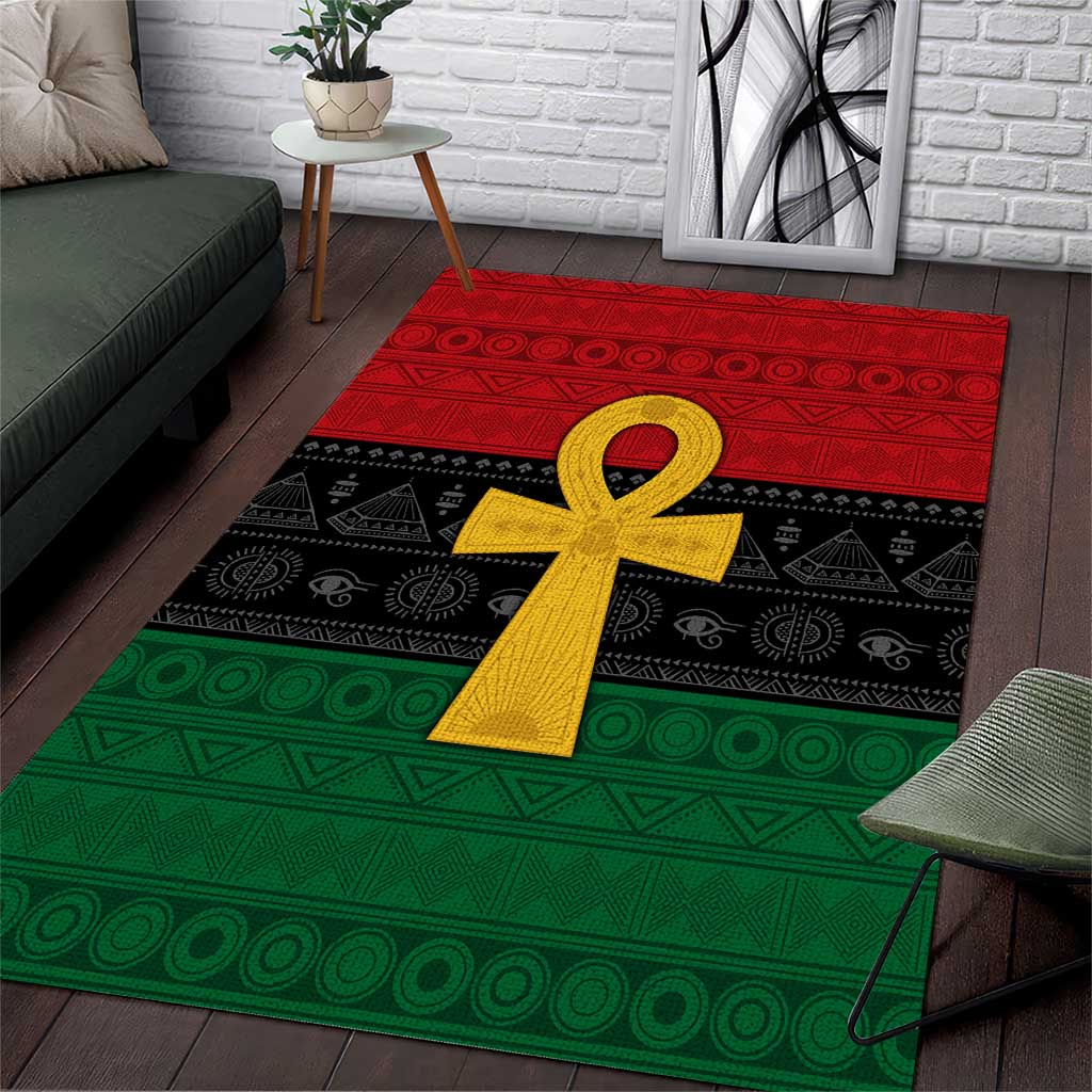 Pan African Ankh Area Rug Egyptian Cross DT02