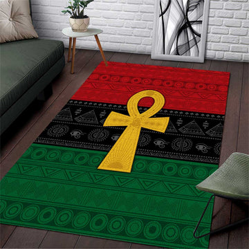 Pan African Ankh Area Rug Egyptian Cross DT02