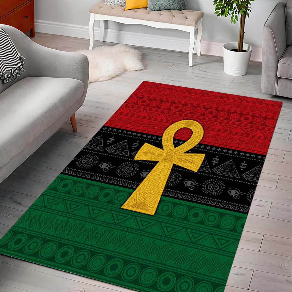 Pan African Ankh Area Rug Egyptian Cross DT02