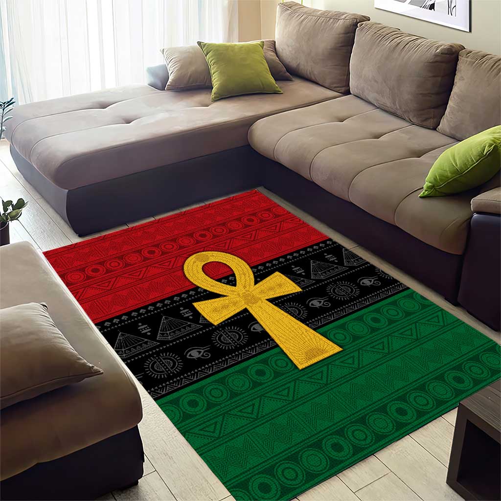 Pan African Ankh Area Rug Egyptian Cross DT02