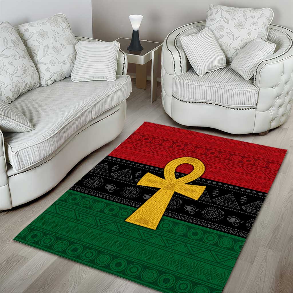 Pan African Ankh Area Rug Egyptian Cross DT02