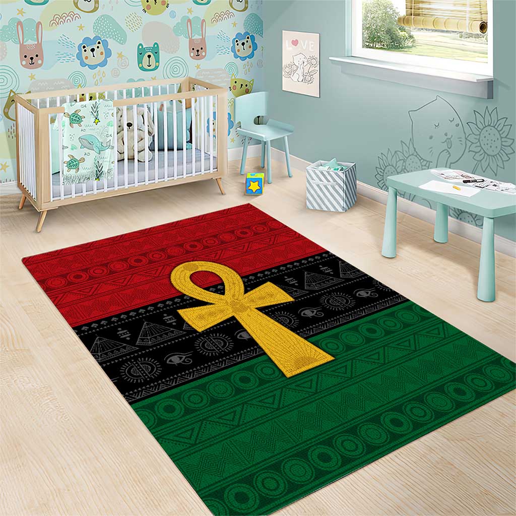 Pan African Ankh Area Rug Egyptian Cross DT02