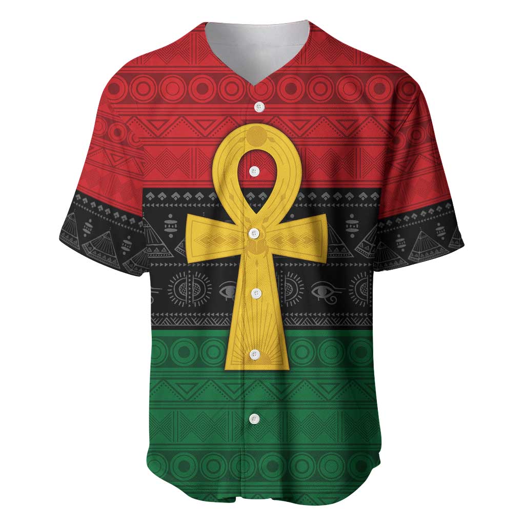 Pan African Ankh Baseball Jersey Egyptian Cross DT02