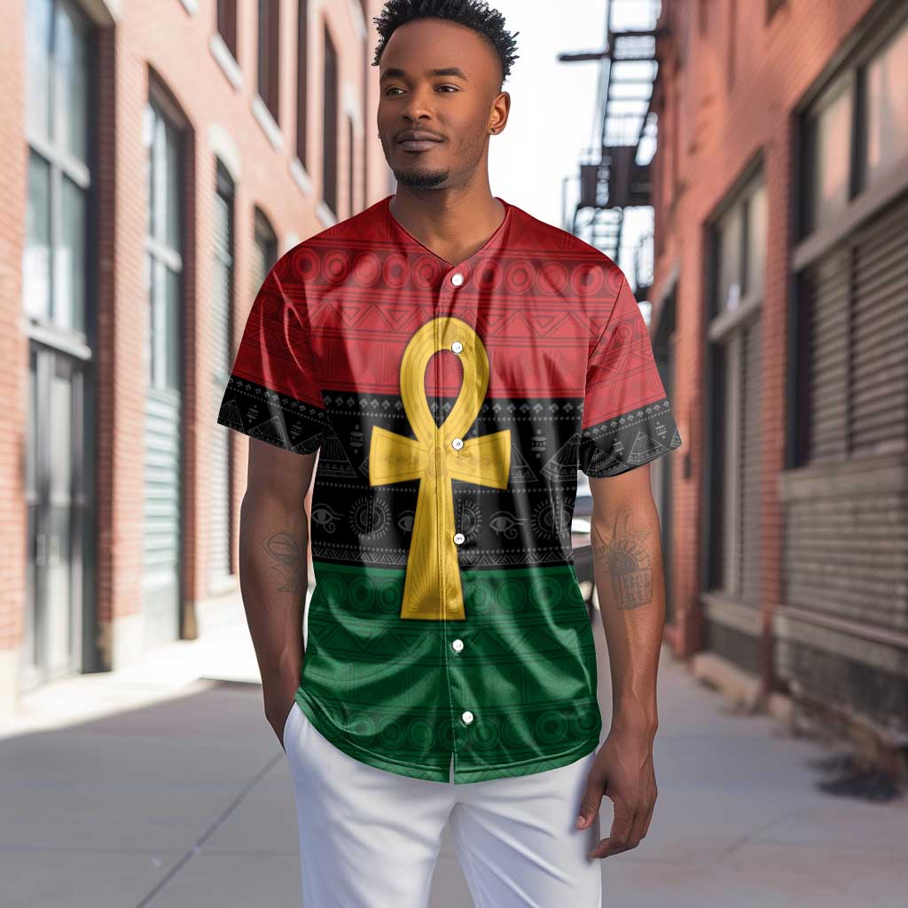 Pan African Ankh Baseball Jersey Egyptian Cross DT02