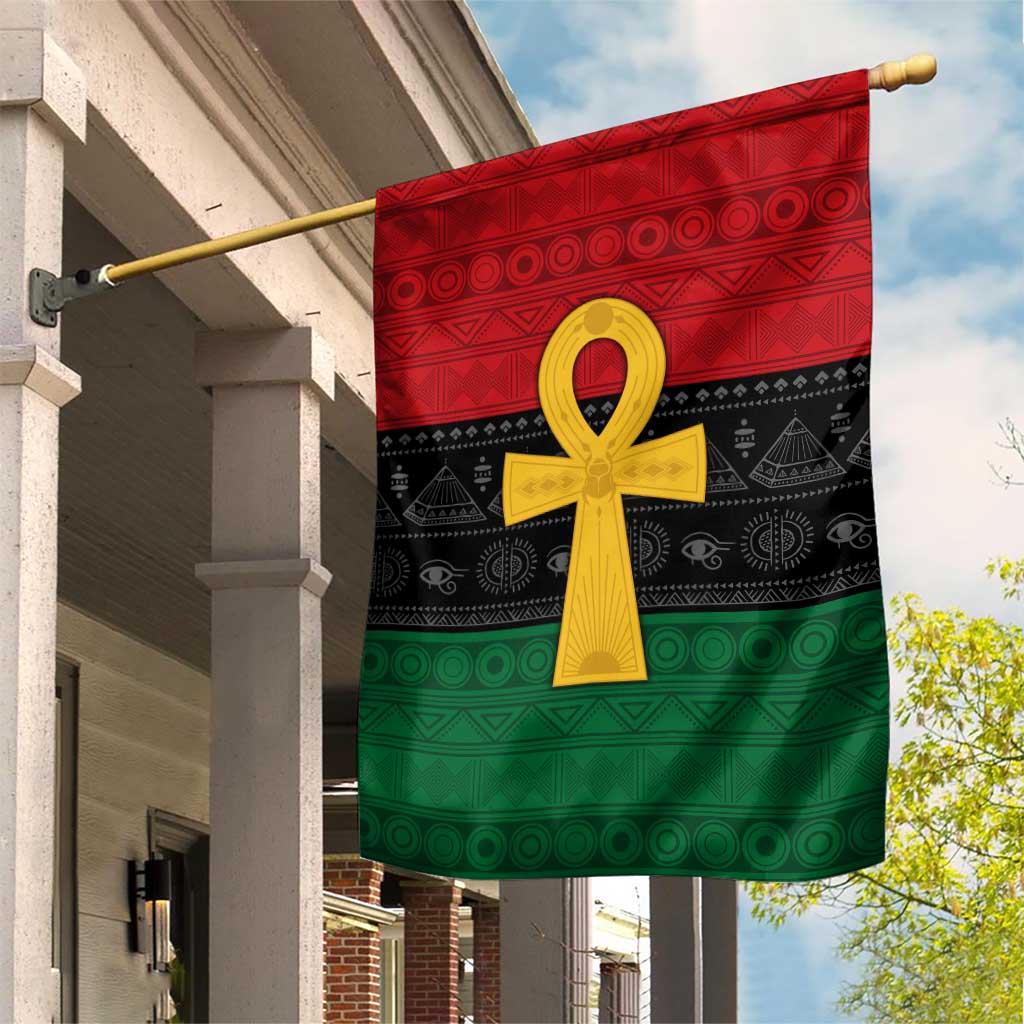 Pan African Ankh Garden Flag Egyptian Cross DT02