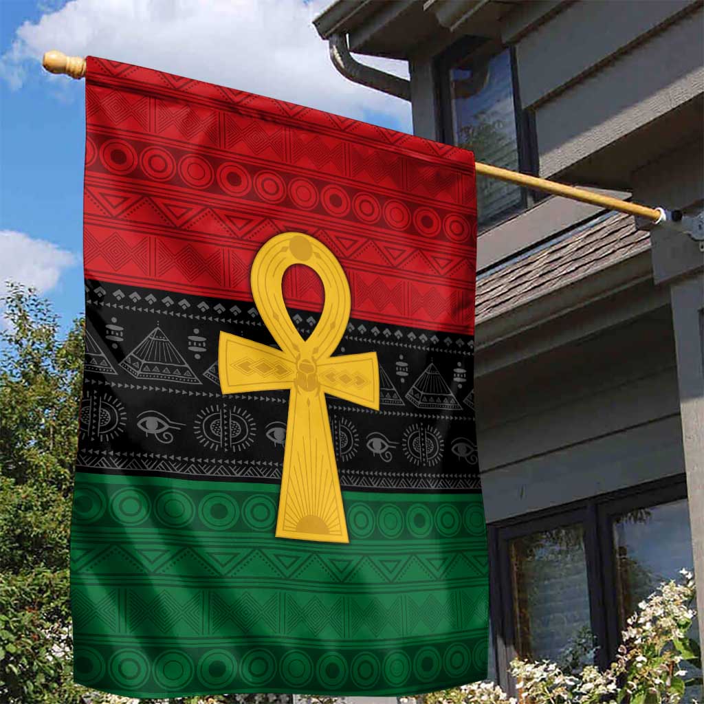 Pan African Ankh Garden Flag Egyptian Cross DT02
