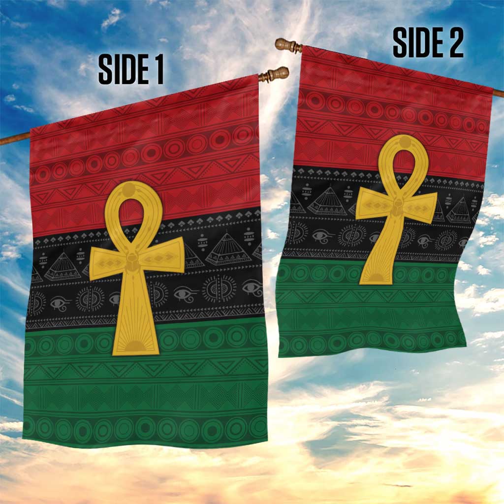 Pan African Ankh Garden Flag Egyptian Cross DT02