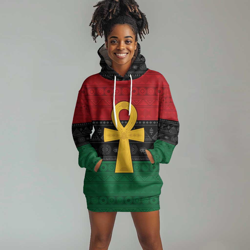 Pan African Ankh Hoodie Dress Egyptian Cross DT02