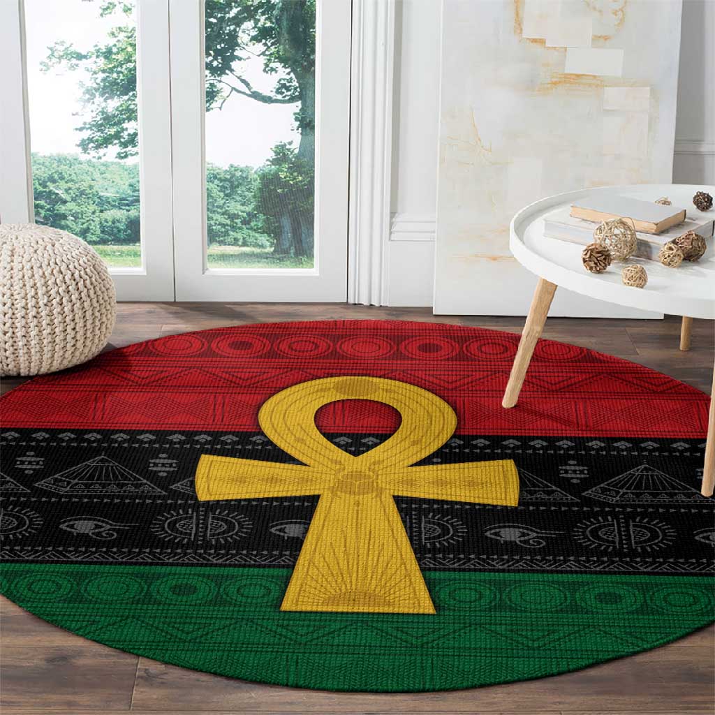 Pan African Ankh Round Carpet Egyptian Cross DT02