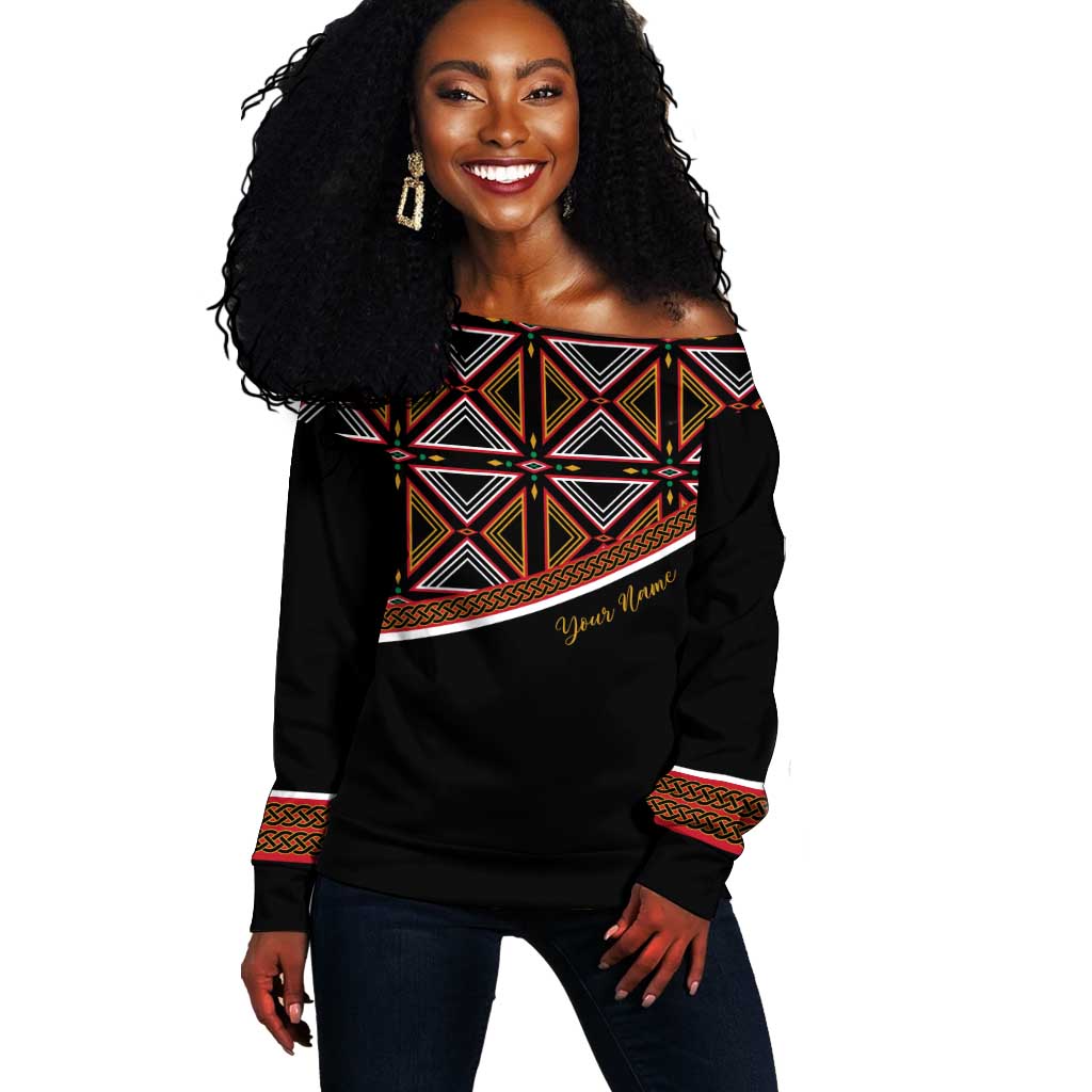 Personalized Bamenda African Off Shoulder Sweater Atoghu Cameroon Print DT02