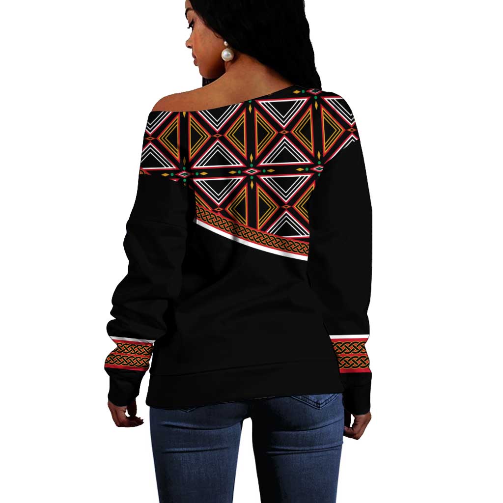 Personalized Bamenda African Off Shoulder Sweater Atoghu Cameroon Print DT02