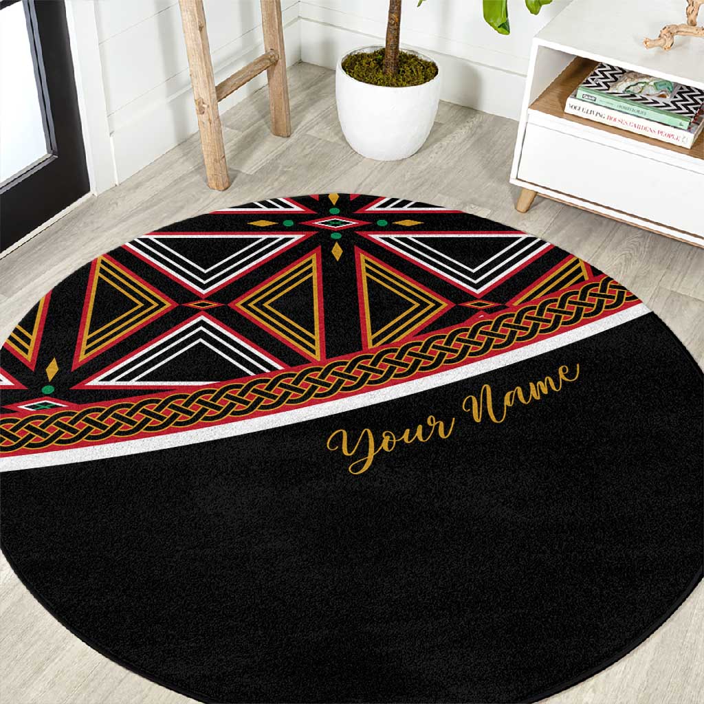 Personalized Bamenda African Round Carpet Atoghu Cameroon Print DT02
