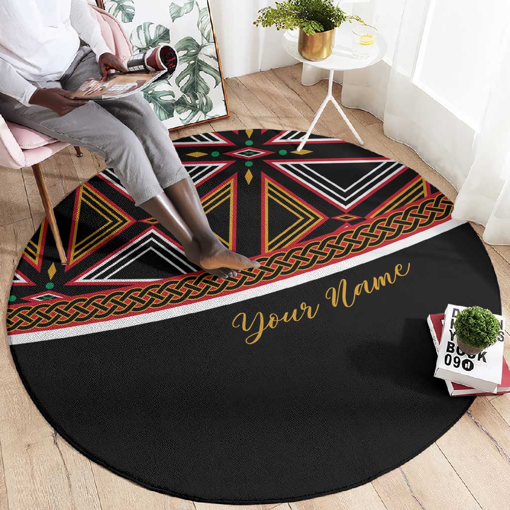 Personalized Bamenda African Round Carpet Atoghu Cameroon Print DT02