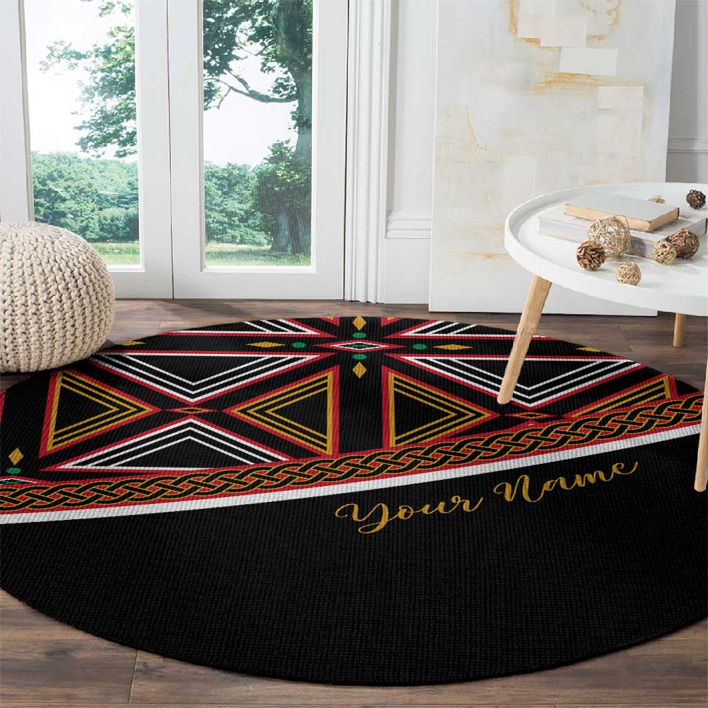 Personalized Bamenda African Round Carpet Atoghu Cameroon Print DT02