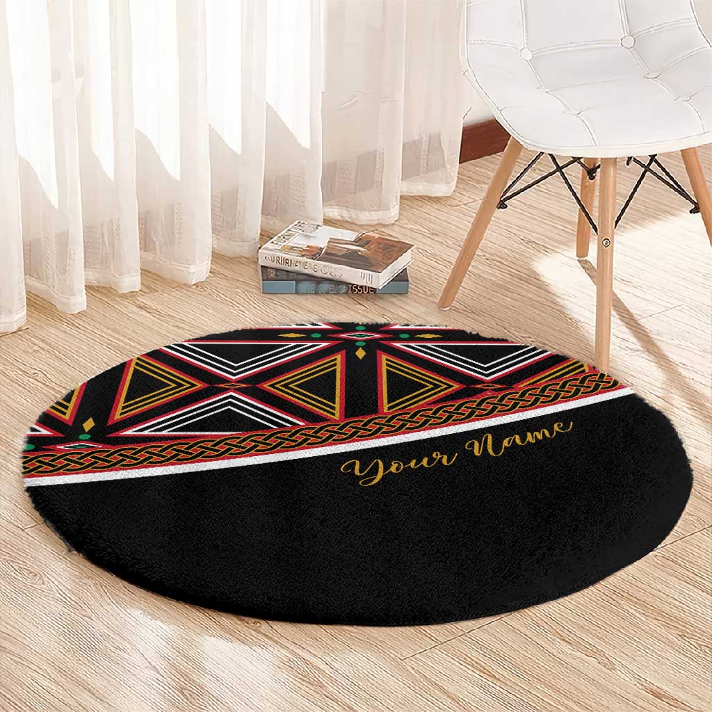 Personalized Bamenda African Round Carpet Atoghu Cameroon Print DT02