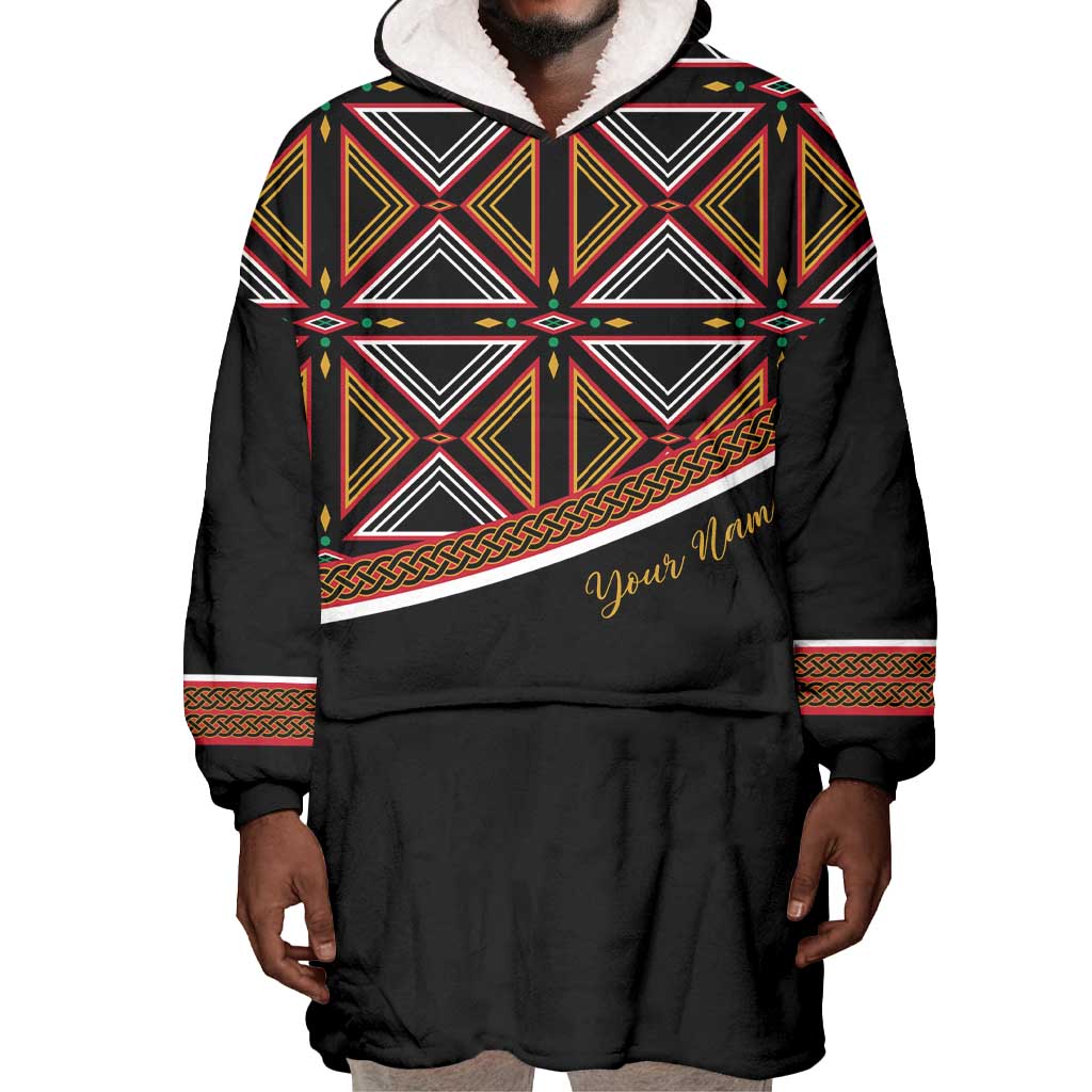 Personalized Bamenda African Wearable Blanket Hoodie Atoghu Cameroon Print DT02