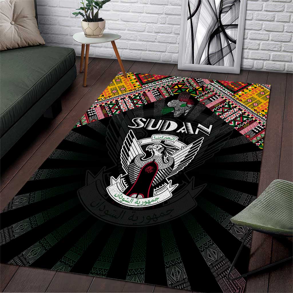 Sudan Roots Area Rug African Pride in Fingerprint and Tribal Colors DT02