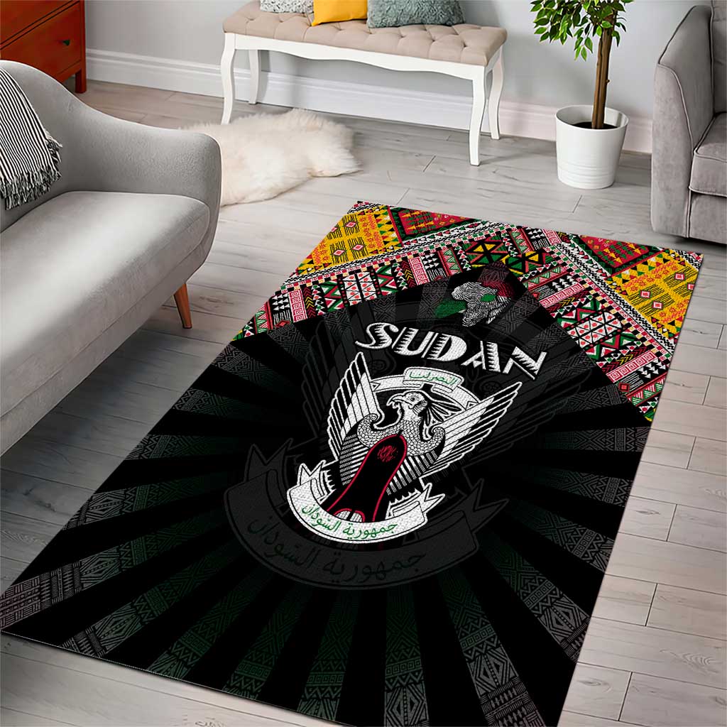 Sudan Roots Area Rug African Pride in Fingerprint and Tribal Colors DT02