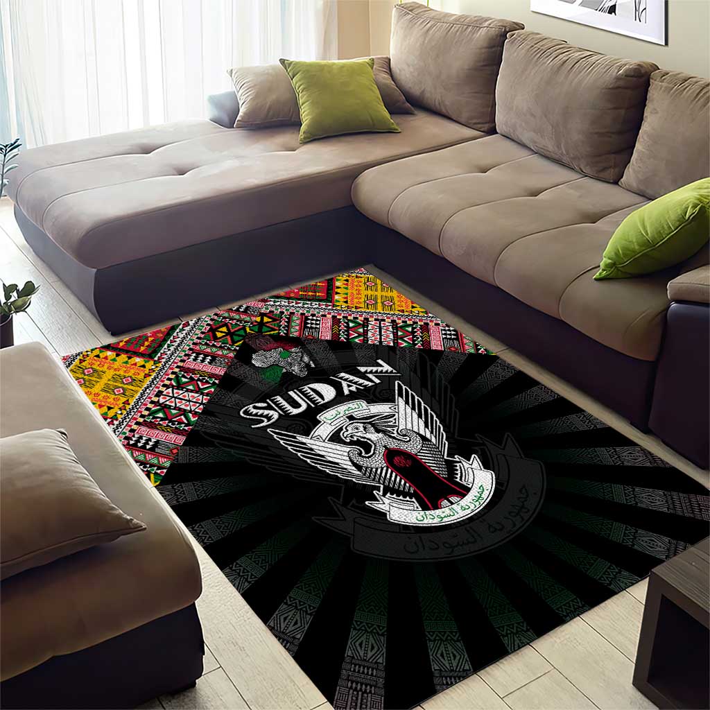 Sudan Roots Area Rug African Pride in Fingerprint and Tribal Colors DT02