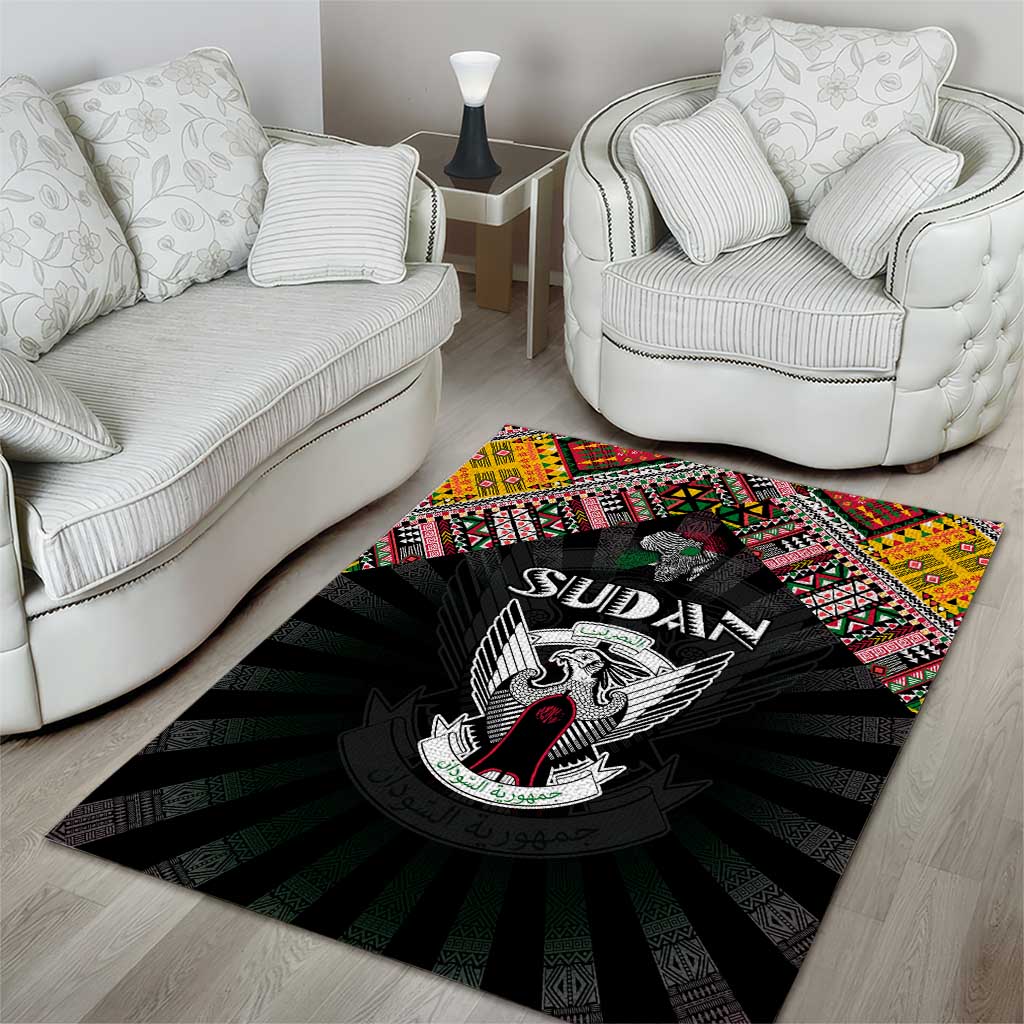 Sudan Roots Area Rug African Pride in Fingerprint and Tribal Colors DT02