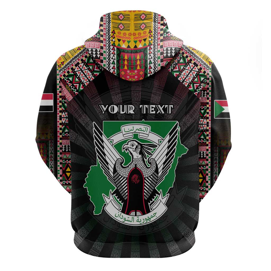 Personalized Sudan Roots Hoodie African Map in Fingerprint and Tribal Colors DT02