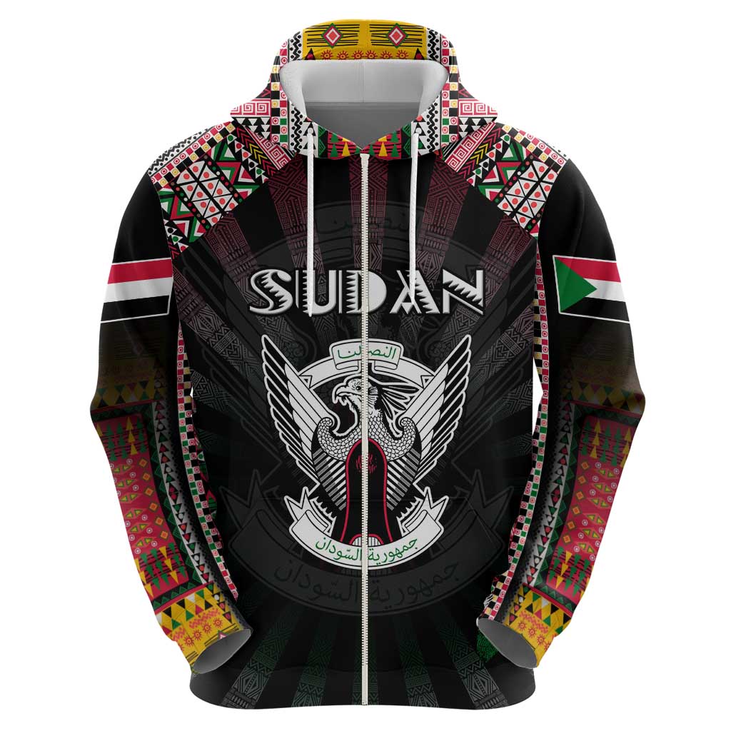 Personalized Sudan Roots Hoodie African Map in Fingerprint and Tribal Colors DT02