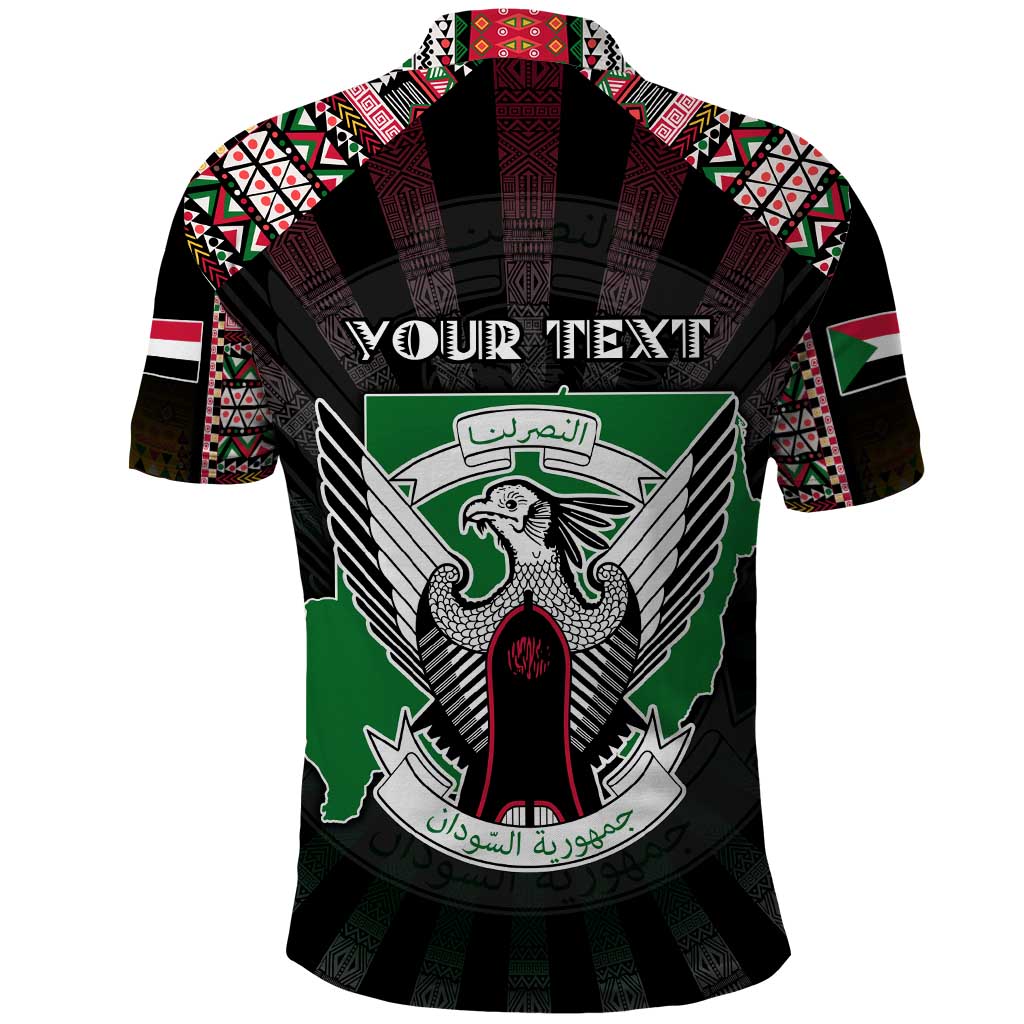 Personalized Sudan Roots Polo Shirt African Map in Fingerprint and Tribal Colors DT02