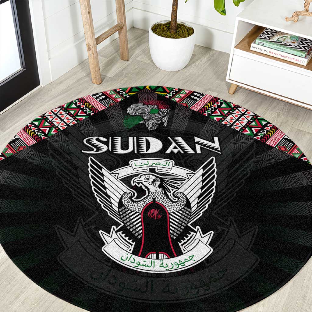 Sudan Roots Round Carpet African Pride in Fingerprint and Tribal Colors DT02