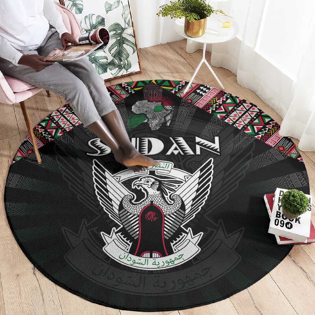Sudan Roots Round Carpet African Pride in Fingerprint and Tribal Colors DT02