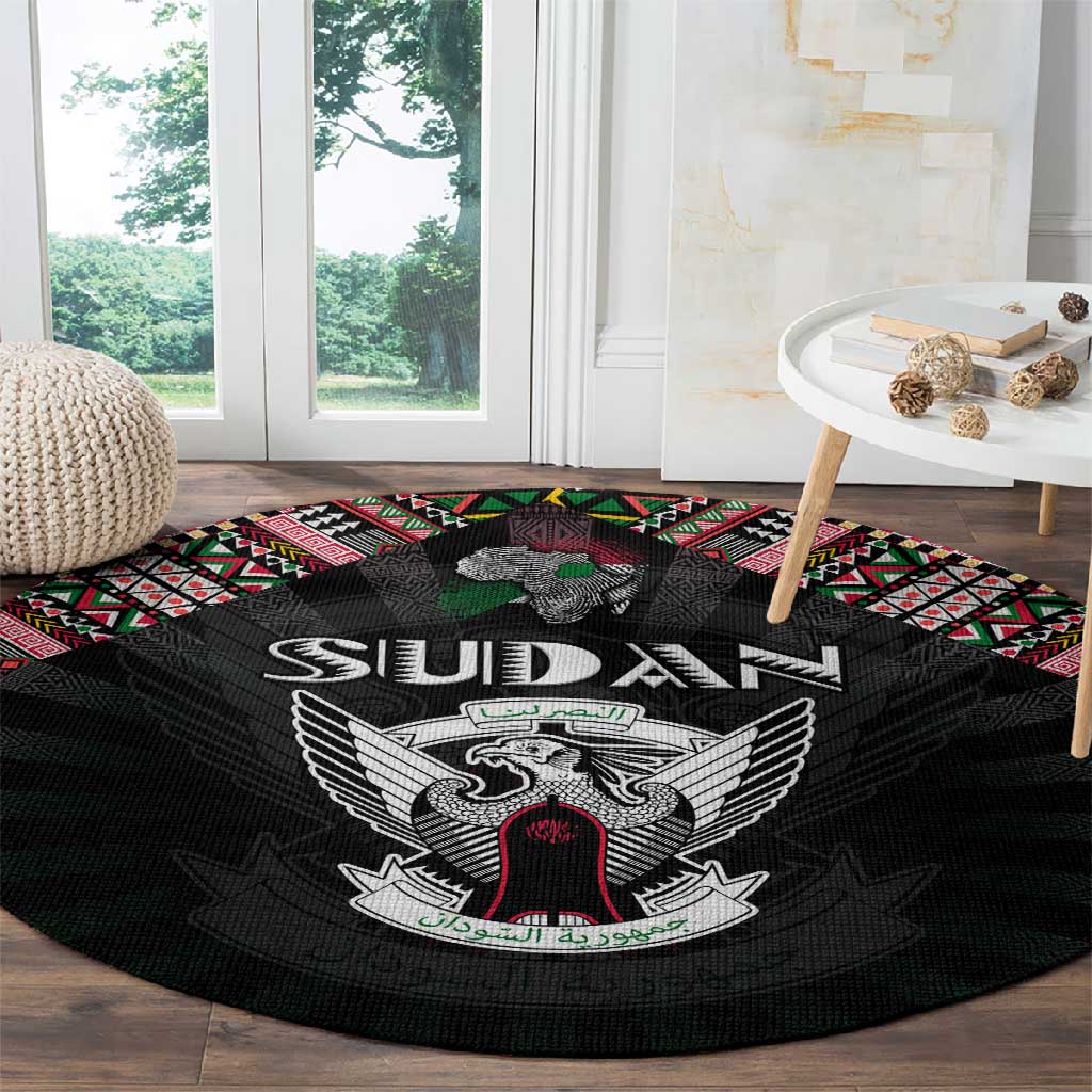 Sudan Roots Round Carpet African Pride in Fingerprint and Tribal Colors DT02