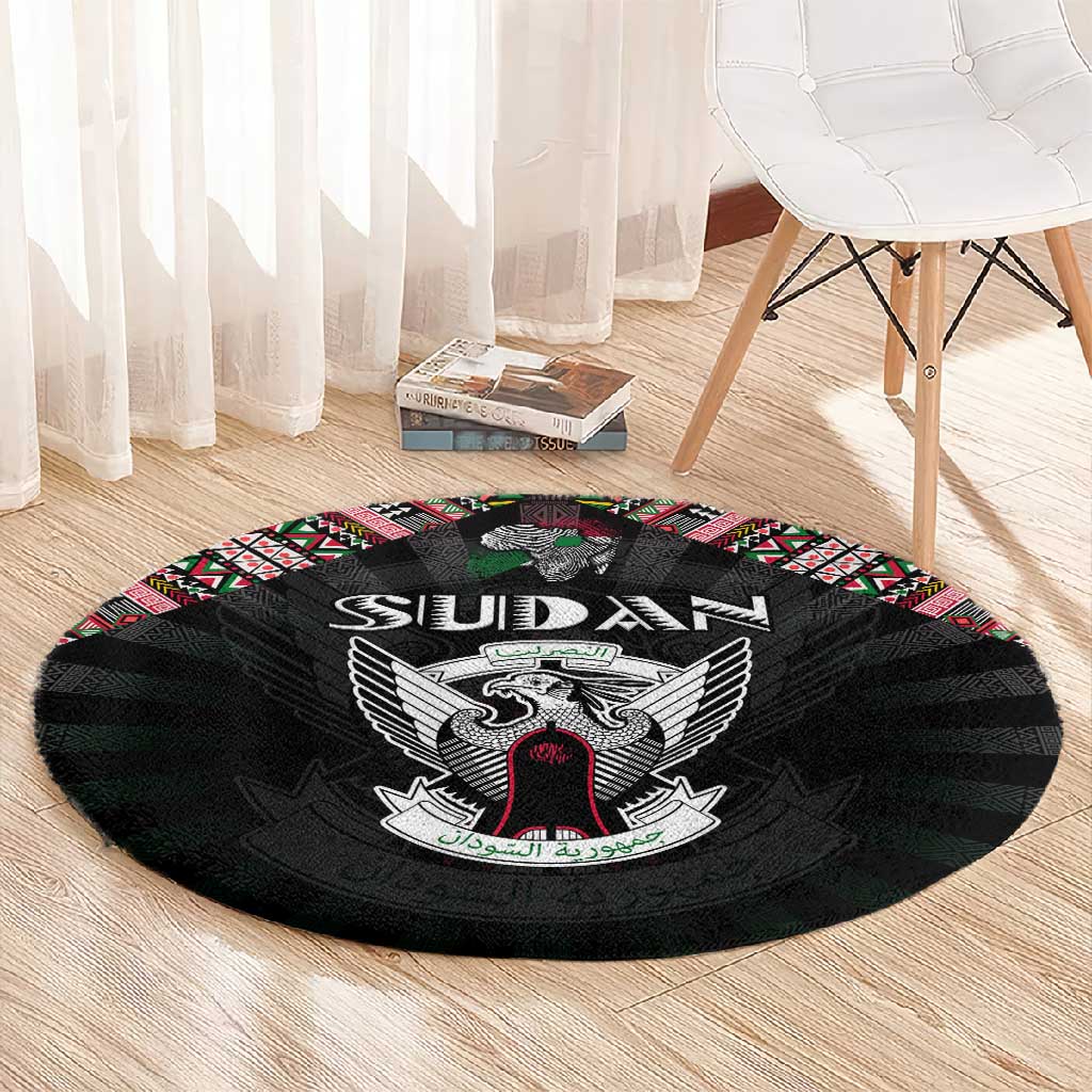 Sudan Roots Round Carpet African Pride in Fingerprint and Tribal Colors DT02