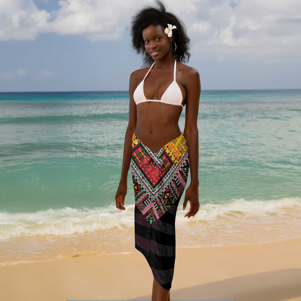 Sudan Roots Sarong African Pride in Fingerprint and Tribal Colors DT02